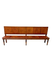 Art Nouveau Extra Large Hall Bench, Elm and Beech, Dutch Design, 1900s